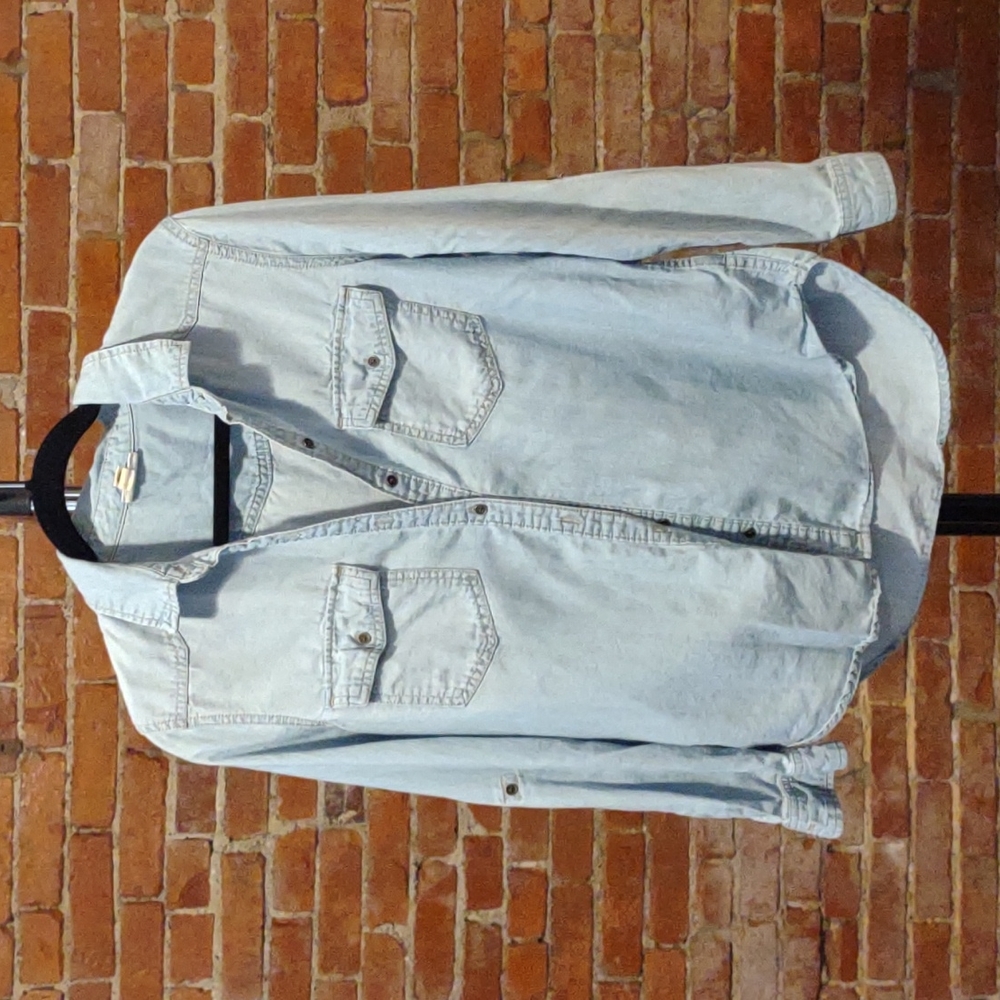 Long sleeve button up Jean shirt